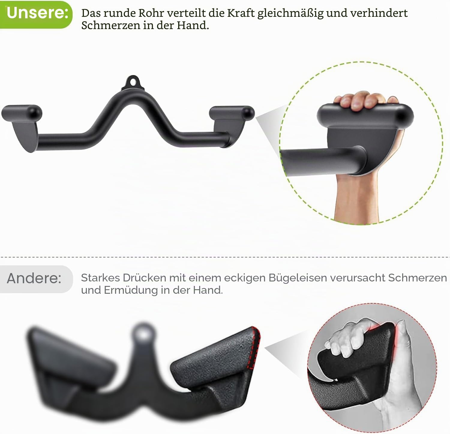 SELEWARE 50.8 cm Multi-Grip Latzugstange – langlebiger legierter Stahl, ergonomischer Griff, vielseitige Kabelmaschinenbefestigung für vielseitiges Muskeltraining
