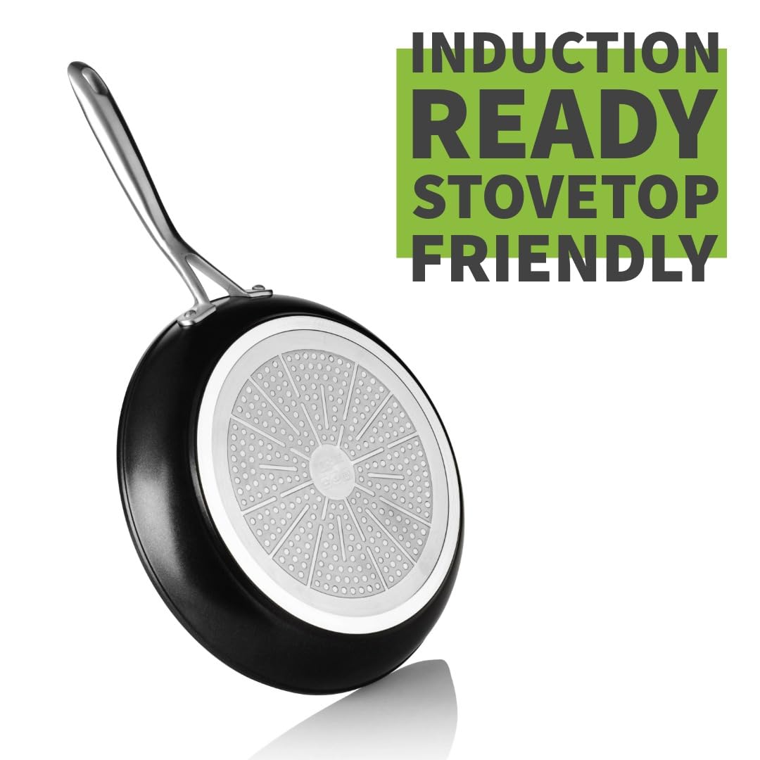 TECHEF Onyx-Kollektion, mit Teflon-Platin-Antihaftbeschichtung (PFOA-frei) 10-inch schwarz