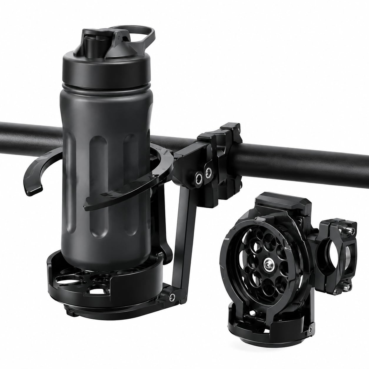 Folding Water Bottle Holder for Bike, Motorcycle, Scooter and Wheelchair, Adjustable Cup Holder Fits 18-30mm Handlebar, ABS Drink Cage for Bottles and Cups up to 75mm-image-35