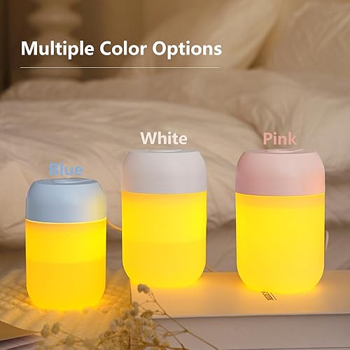 Miniatura 7 de 2-IN-1 Ultrasonic Cool Mist Humidifier with Eye-Protecting Night Light, Baby Bedroom Essential, Portable Silent Auto Shut Off Mist Spray for Travel,