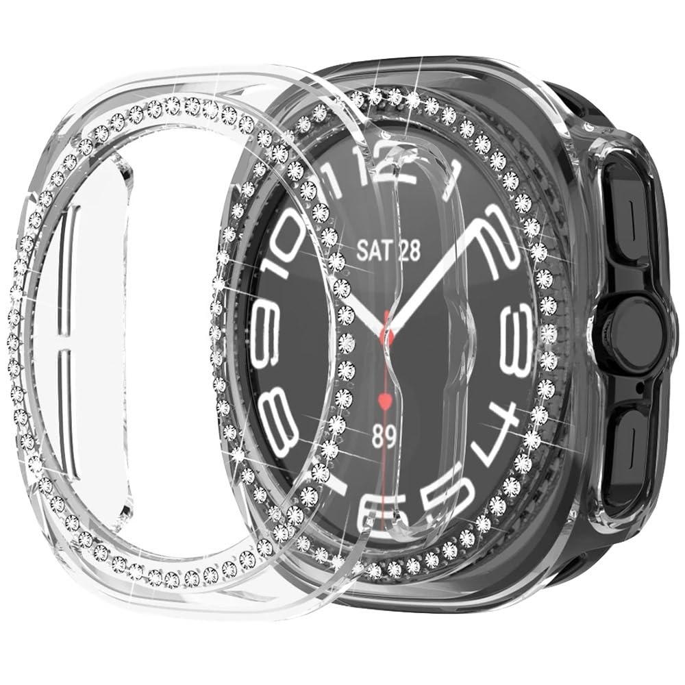 Compatible with Samsung Galaxy Watch Ultra 47mm LTE Bling Diamond Case PC Bumper Protective Cases Women Men Crystal Shining Rhinestone Cases