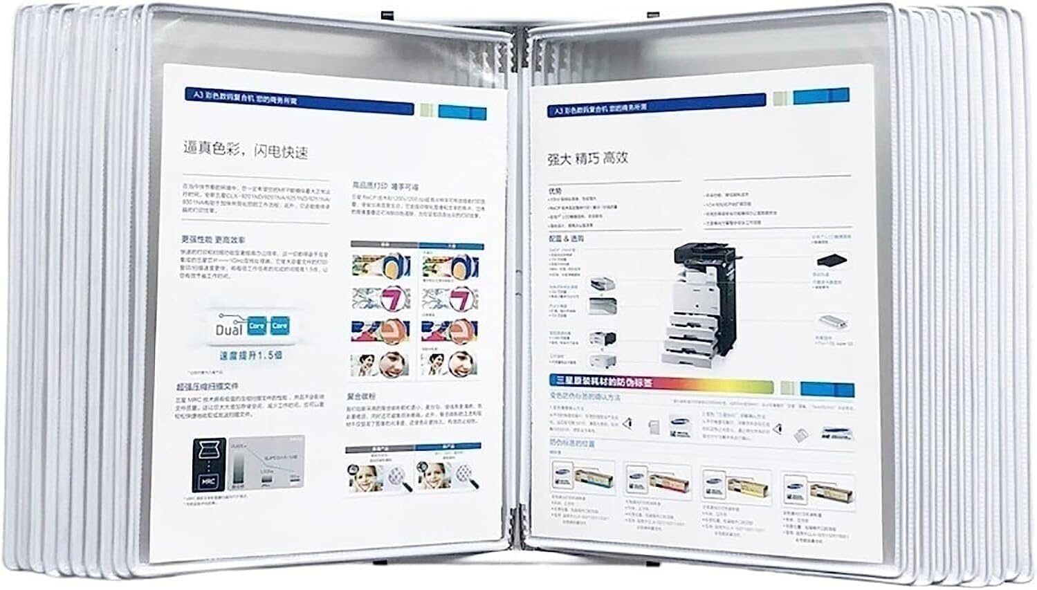IUokLU Wall Mounted Reference System, 20 Pockets Hanging Wall File Organizer,Display Book,Presentation Project Folder for Files (White W23.23xH12.99in)