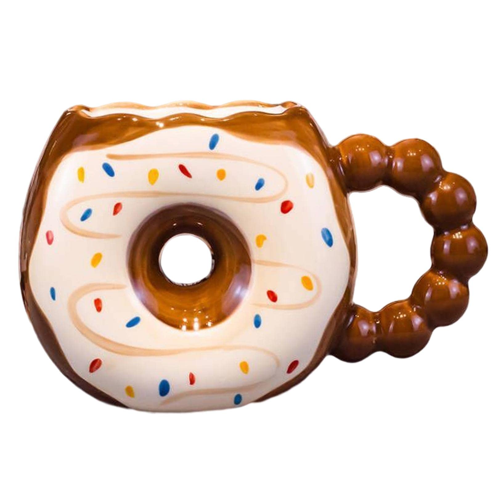 Amazon.co.jp: かわいいドーナツ型マグ 中空アウト DIY 肥厚ハンドル