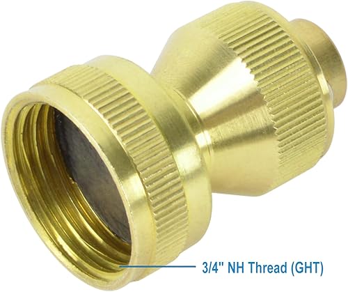 Miniatura 5 de HYDRO MASTER Boquilla de manguera ajustable de latón, latón macizo, rociador de presión de giro ajustable