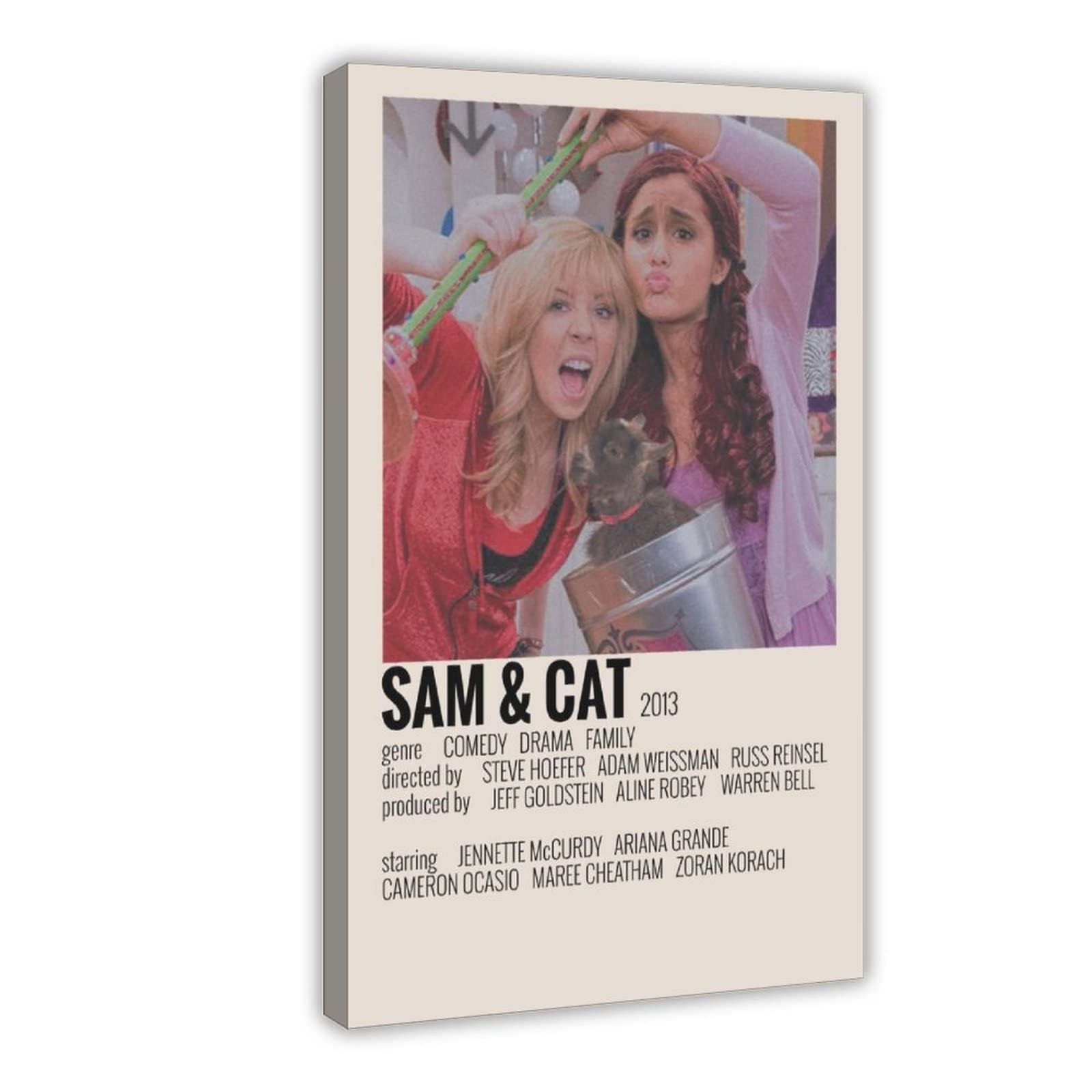 Sam&Cat Movie Poster Canvas Poster Bedroom Decor Sports Landscape Office Room Decor Gift Frame: 24x36inch(60x90cm)