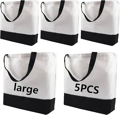 OKBA 5 bolsas de sublimación, bolsas de poliéster para sublimación, bolsas de lona en blanco para manualidades y decoración de bricolaje de 15 x