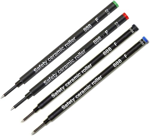 Schmidt 888 F - Recambio de punta fina de cerámica de seguridad, color verde, rojo, negro y azul