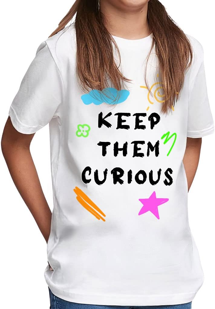 Keep Them Curious Kids' Classic Fit T-Shirt - Illustration T-Shirt - Art Classic Fit Tee