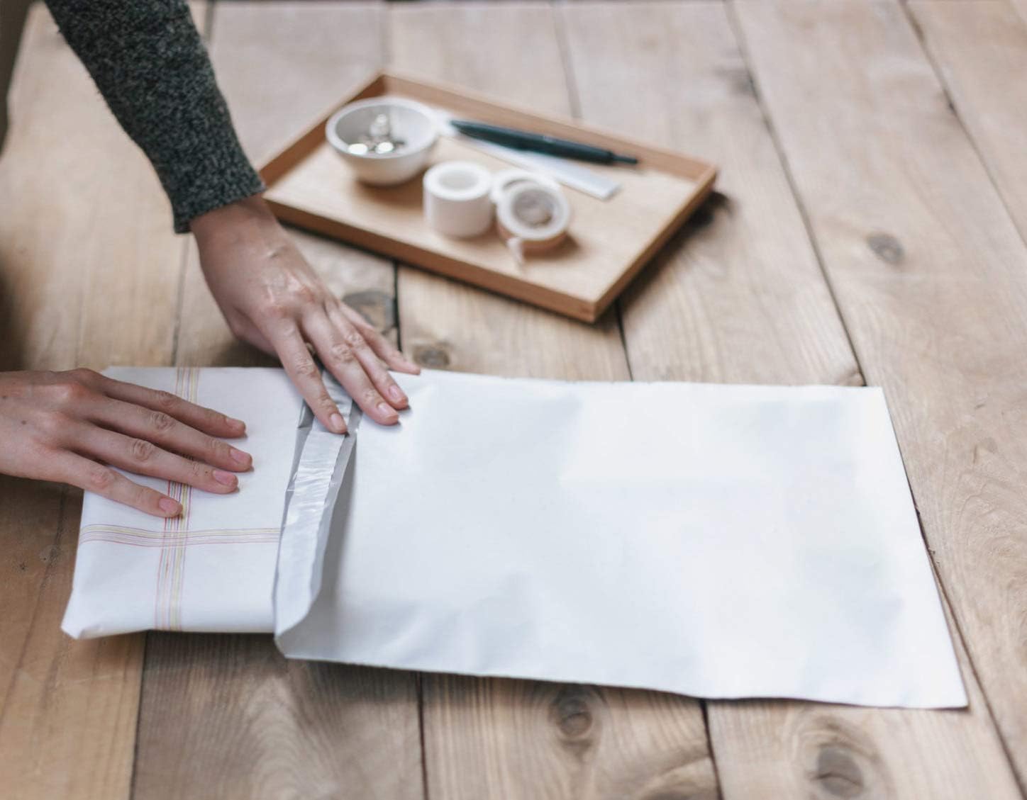 PackageZoom 50 Pack 24 x 24 Poly Mailer Envelopes Double Layer 2.5 Mil Shipping Bags with Self Adhesive and Waterproof Tear-Proof Postal Bags, White : Office Products