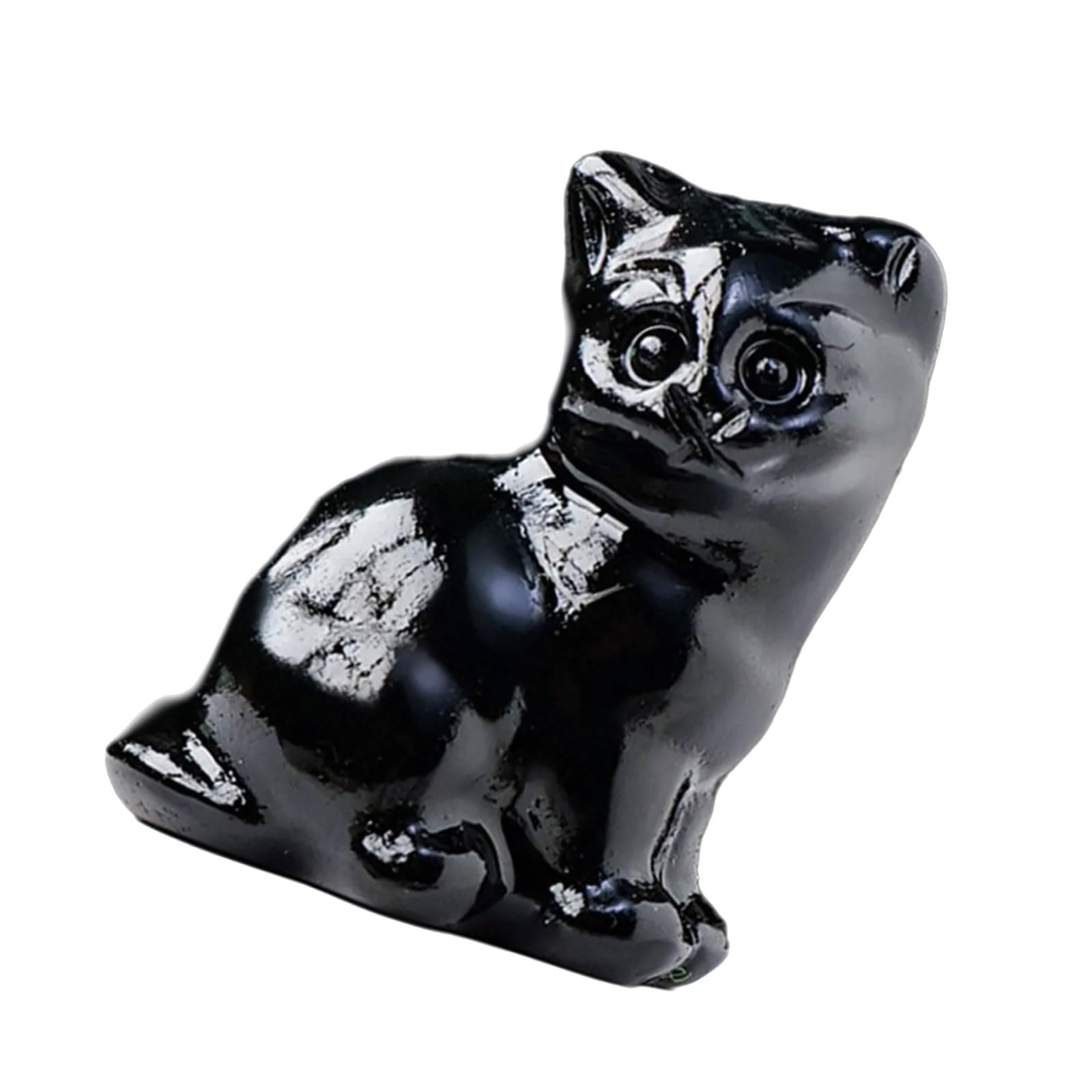 hogtnd Crystal Lucky Cats Sculpture, Carving, Miniature Ornament for Home, Office, Desktop Decoration, Fengshui, Gift, Crystal Cats Miniature Statue