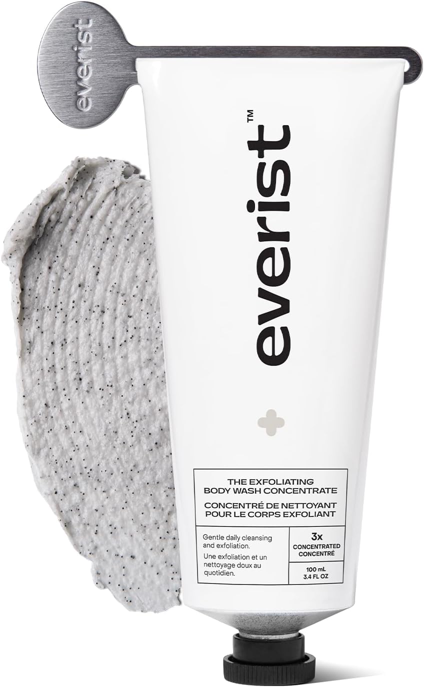 Everist Exfoliating Body Wash Concentrate – Waterless Cream Cleanser with Aloe Vera, Glycerin & Natural Buffers – Gentle Daily Exfoliation, Skin Barrier Protective, Vegan, Plant‑Based - 3.4 fl oz