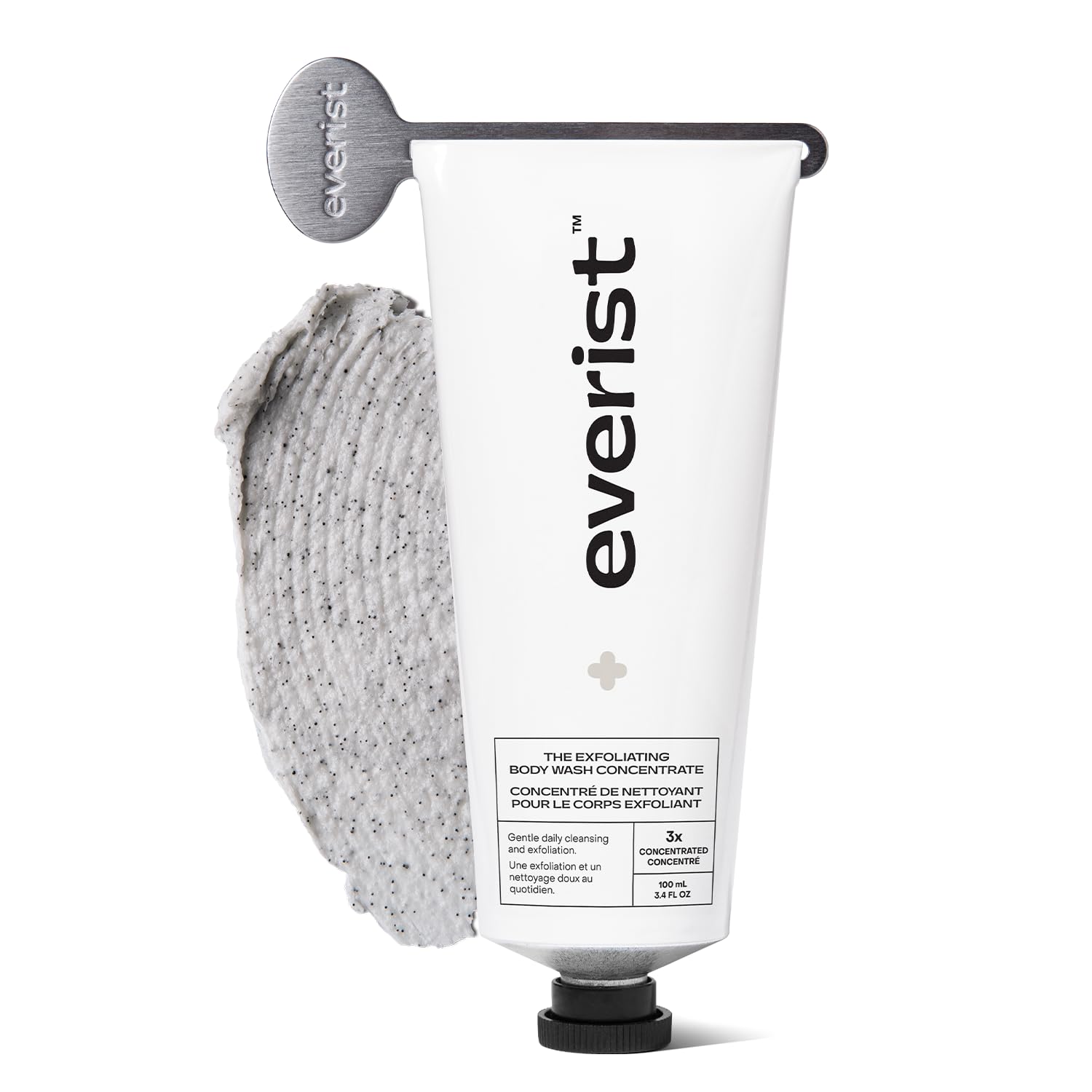 Everist Exfoliating Body Wash Concentrate – Waterless Cream Cleanser with Aloe Vera, Glycerin & Natural Buffers – Gentle Daily Exfoliation, Skin Barrier Protective, Vegan, Plant‑Based - 3.4 fl oz