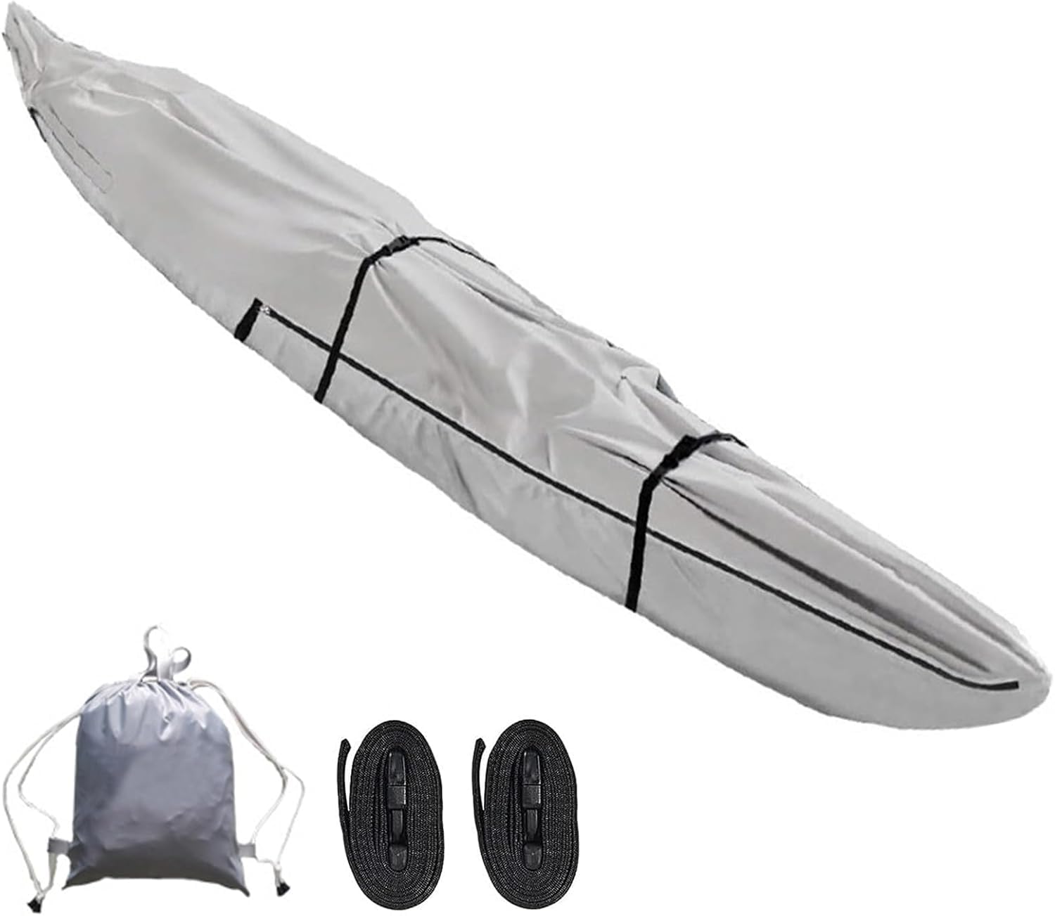 420D Kayak & Canoe Cover - Waterproof, Dust & Sunblock Protection - Gray, 10FT