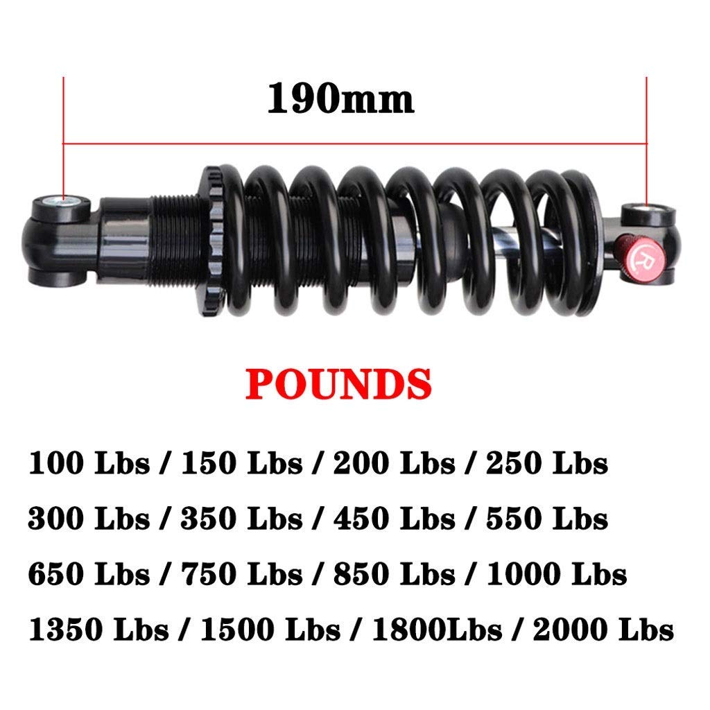 Amortiguador Trasero MTB XC Soft Tail Amortiguador de Bicicleta de montaña 150 mm GS-221A Amortiguación Ajustable MTB Suspensión de Resorte de Aceite Viaje 50 mm (Tamaño: 100 Lbs)