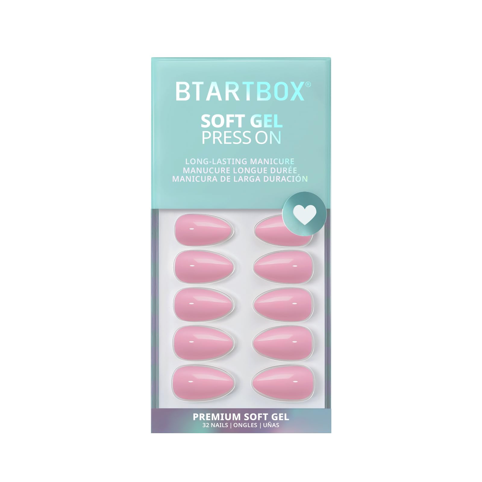 BTArtbox Press On Nails French Tips - 32 Pcs Short Square False Nails With Nail Glue and Adhesive Nail Tabs, No Fade Out Stick On Nails in 16 Sizes, Soft Gel Fake Nail for Women, Classic White — view 132