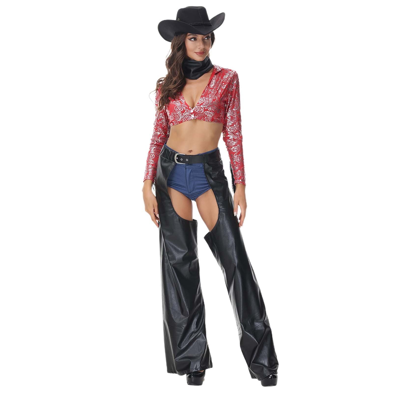 Generisch Klassisches Frauen Western Cowboy Pirat Kostüm Karnevals Jazz Tanz Bühnenkostüm Vintage für Shows