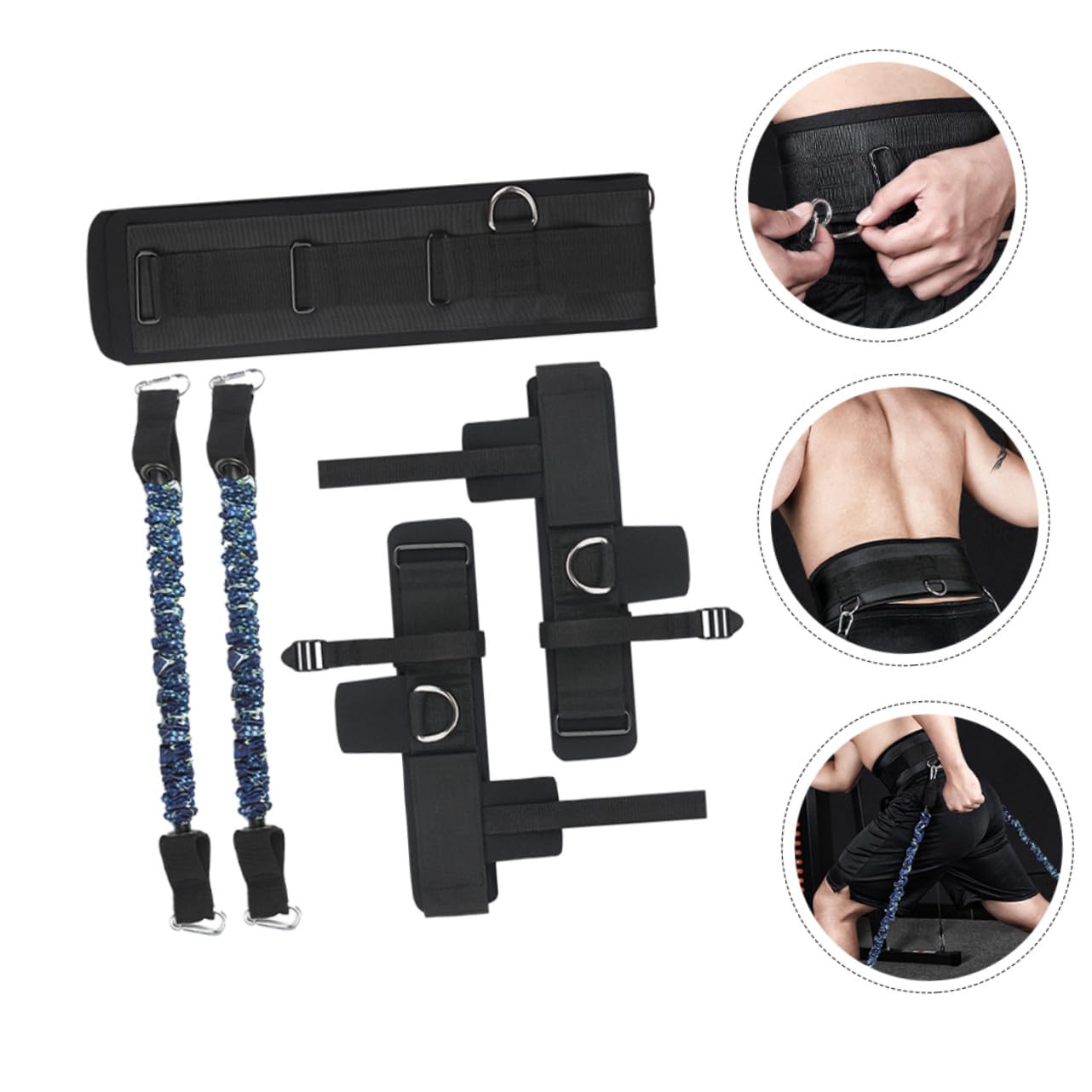 BESPORTBLE Banda de Resistencia para Piernas Kit de Entrenamiento para Casa Correas para Tobillos Bandas de Cintura Equipo de Fitness para Gimnasio Interiores para Entrenamiento de Rebote