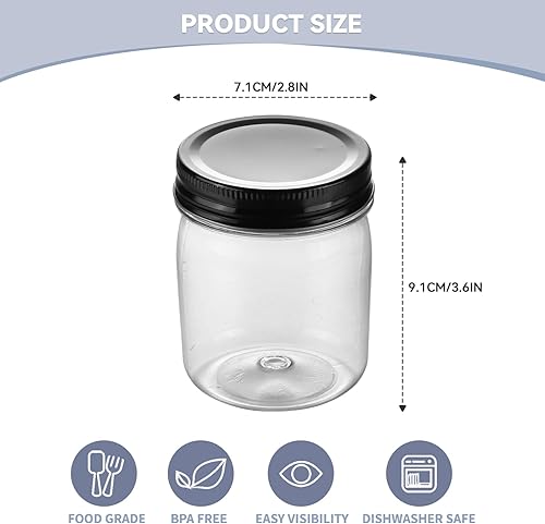 Miniatura 2 de Novelinks - Recipientes de plástico transparente (8 onzas), Negro