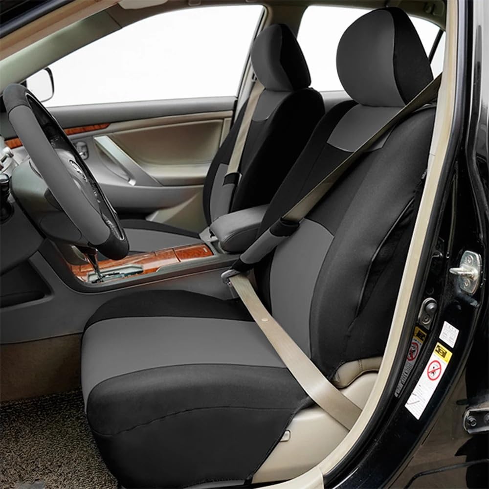 Coprisedili per auto Coprisedili per auto con coprivolante, set di protezione per le spalle, accessori per, interni(Gray)