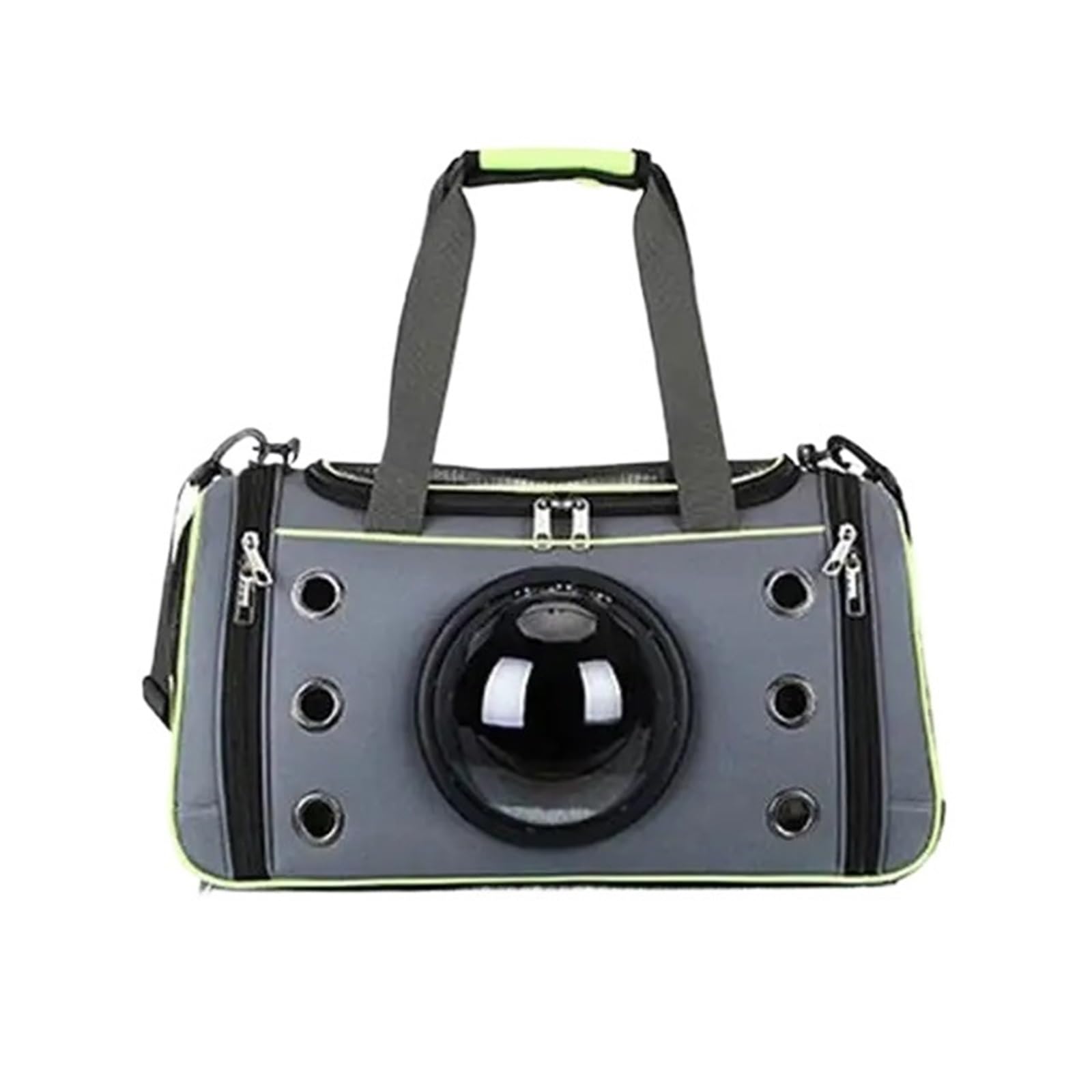 Torba dla psa, na wycieczkę, przenośna torba dla kotów, psów, crossbody, oddychająca, duża pojemność, mały plecak (zielony, 51 x 28 x 26 cm)