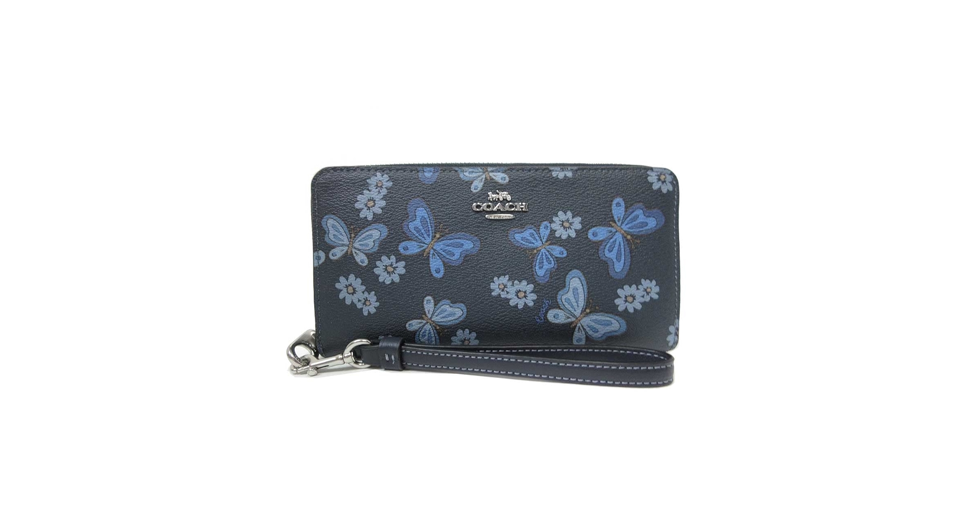 COACH 長財布　白　ネイビー COACH コーチ 9367 長財布 シグネチャー 白 青 赤 ストライプ