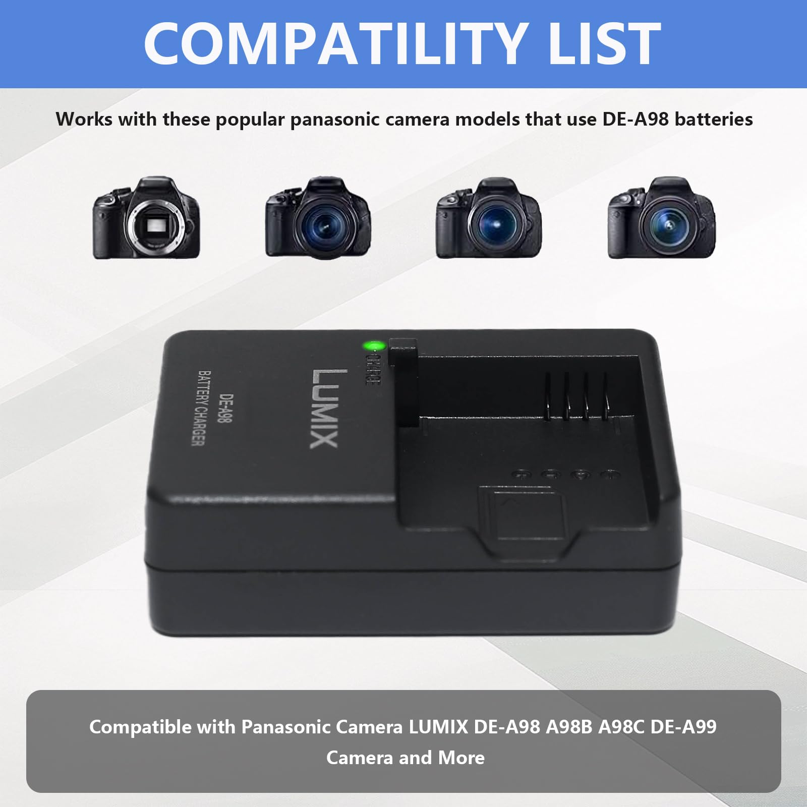 Amazon.com : DE-A98 Charger Compatible with Panasonic Camera LUMIX