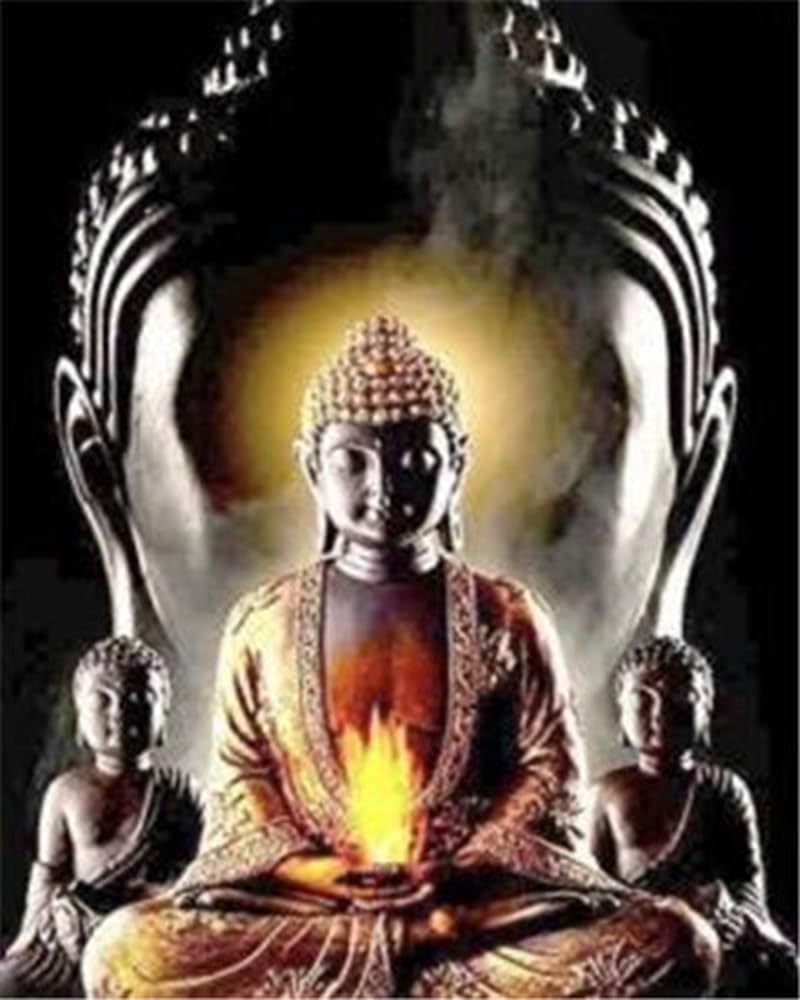 Pracht Creatives Hobby Diamond Painting Set, Picture with Buddha Motif and Accessories, Size Approx. 33 x 44 cm, Craft Set for Painting with Rhinestones for Children from 5 Years