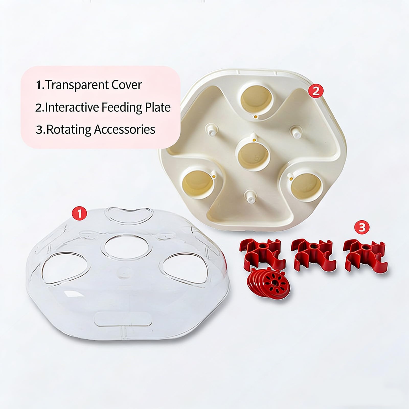 ordinarYone Dispensador interactivo de comida para gatos con mundo en movimiento y función de alimentación progresiva para que los gatos de interior se mantengan activos y