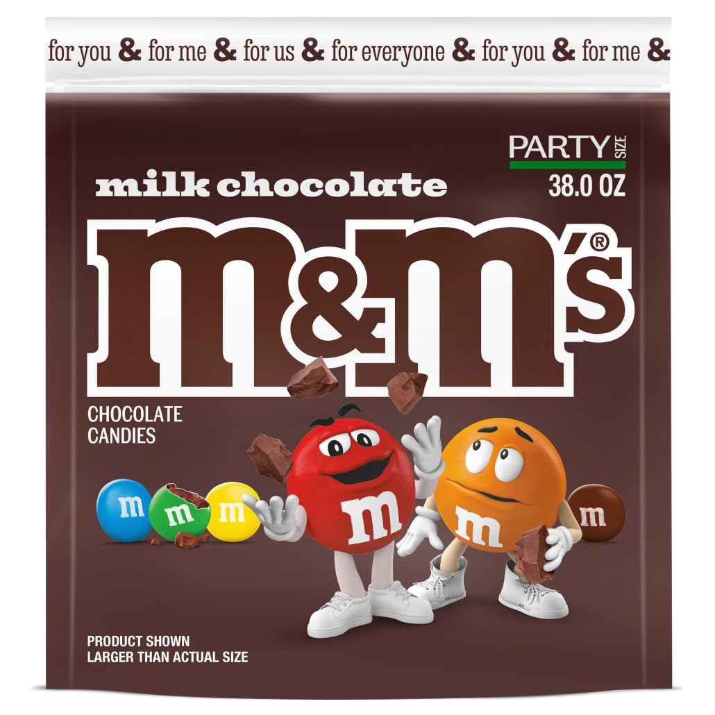 M&M'S Peanut Butter Milk Chocolate Christmas Candy, Party Size, 34 oz Resealable Bulk Candy Bag