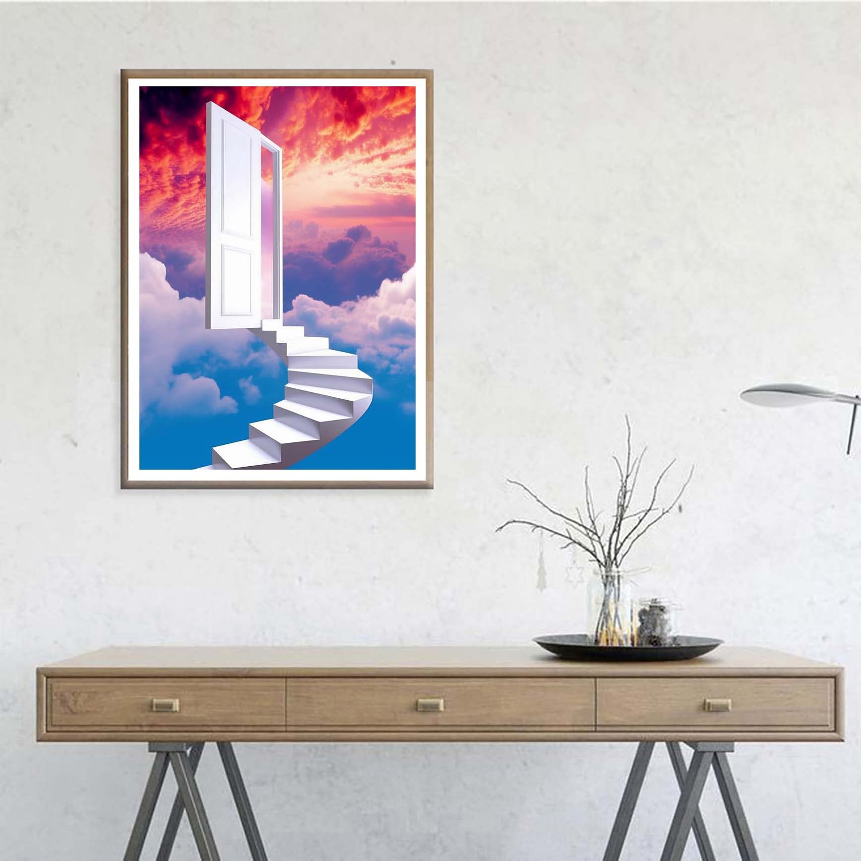 Ginfonr 5D Diamond Painting Bestiame Cielo Kit Completo, Diamante