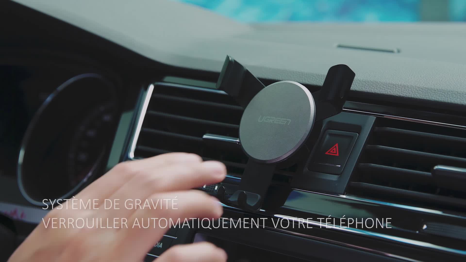 UGREEN Support Téléphone Voiture Gravité Grille Aération Porte Portable Automobile Ventilation