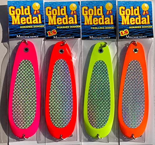 Montana Tackle Kokanee Dodgers (4): uv Fluorescent/Silver Prism