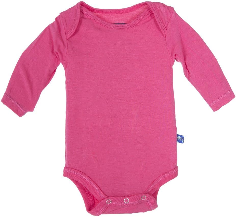 KicKee Pants Baby-Girls Newborn Solid Long Sleeve One Piece