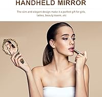 Vista 6 de Amosfun Set De Regalo para Mujer 1 Unidades Espejo de Mano Único Peine Set Vintage Espejo de Mano Maquillaje Espejo Peine Set Mini Espejo