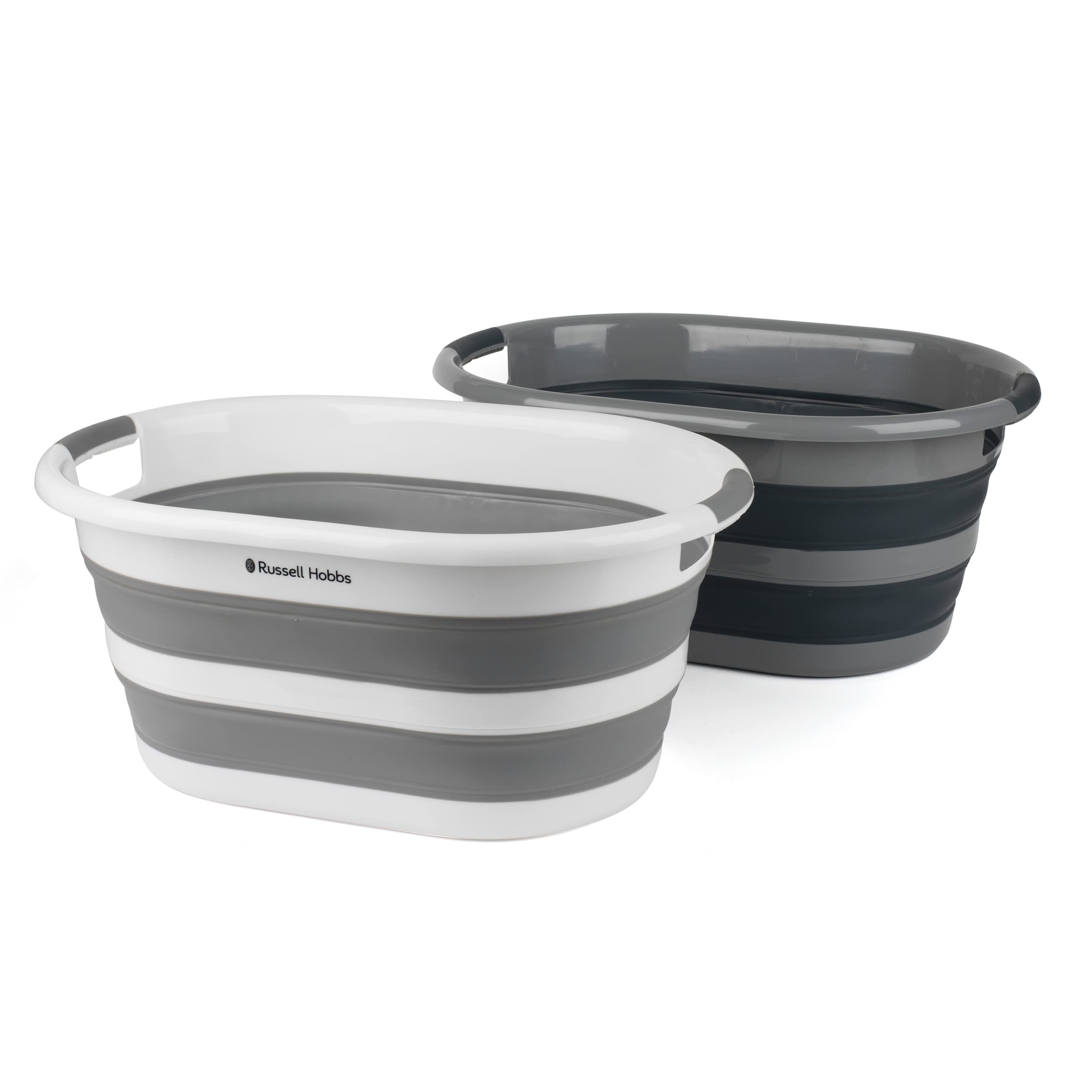 Russell Hobbs Cesta de lavandería plegable 27L silicona/plástico negro/gris