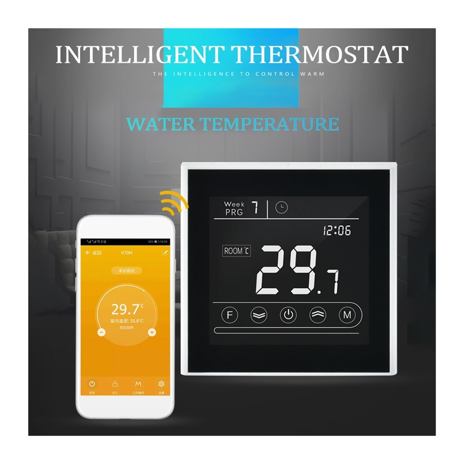 Inteligentny termostat, 95~240 V Inteligentny Inteligentny Termostat, Pokój Elektryczny Wodny Kocioł Gazowy Regulator Temperatury Ogrzewania Podłogowego(3A Gas Boiler WIFI)