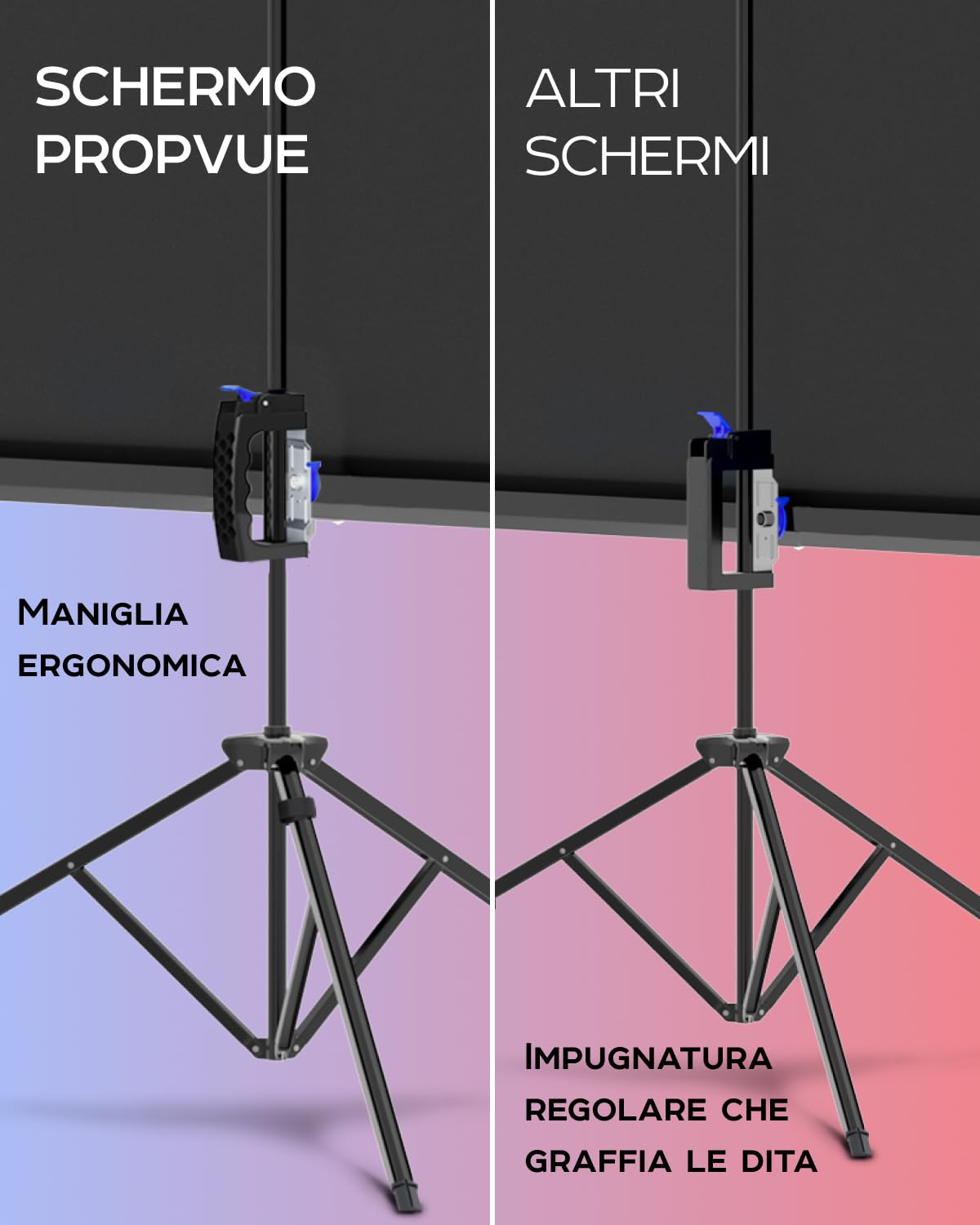 Telo Proiettore 100 Pollici - Porta il Cinema a Casa Tua con Questo Schermo per Proiettore da 16:9 Privo di Pieghe - Telo per Proiettore Portatile per Interni ed Esterni - Con Borsa e Treppiede