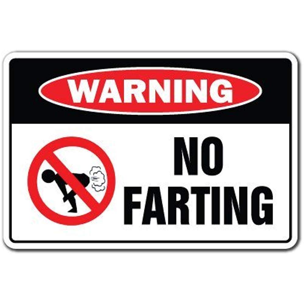 Biopracess Personalized No Farting Warning Sign Novelty Gift Funny Fart Pass Gas Stink Ass Bomb Farter Tin Sign Warning Tin Sign 8x12 inches