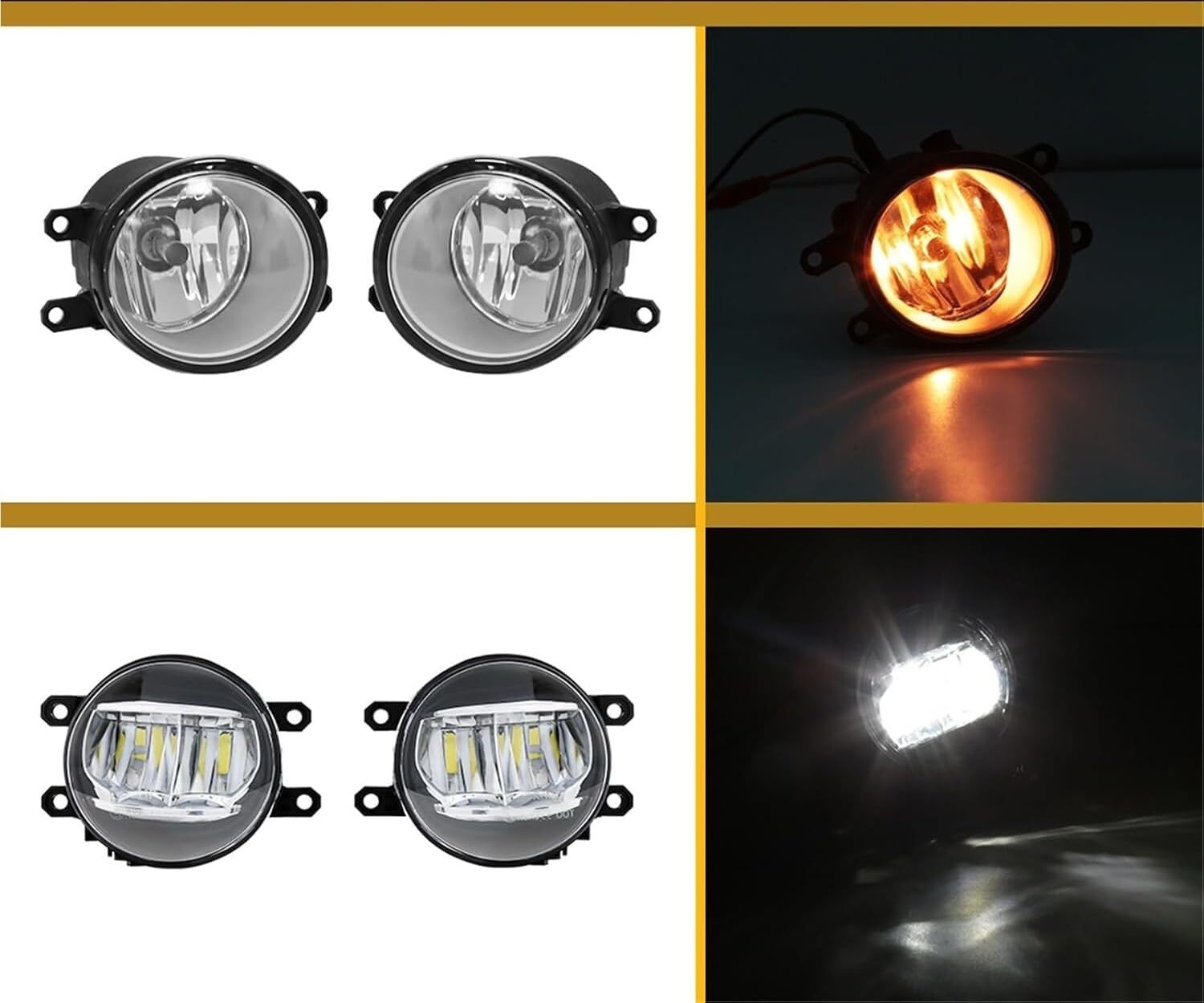 Światła przeciwmgielne LED światła do jazdy dziennej DRL kierunkowskaz światło dzienne halogenowe kompatybilne z Tundra 2014-2021(DRL Fog Halogen Set)