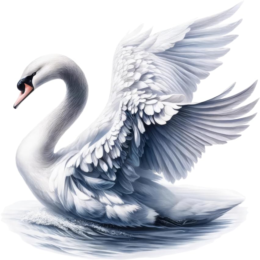 Swan Vinyl Decal Stickers, Cover Marks, Vibrant Wall Decor, Weatherproof Multi Purpose Laptop, car, Phone Toilet & More (Swan