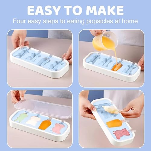 Miniatura 6 de Moldes para paletas pequeñas, moldes para paletas pequeñas para niños y bebés, moldes de silicona para paletas de helados, sin BPA, reutilizables,