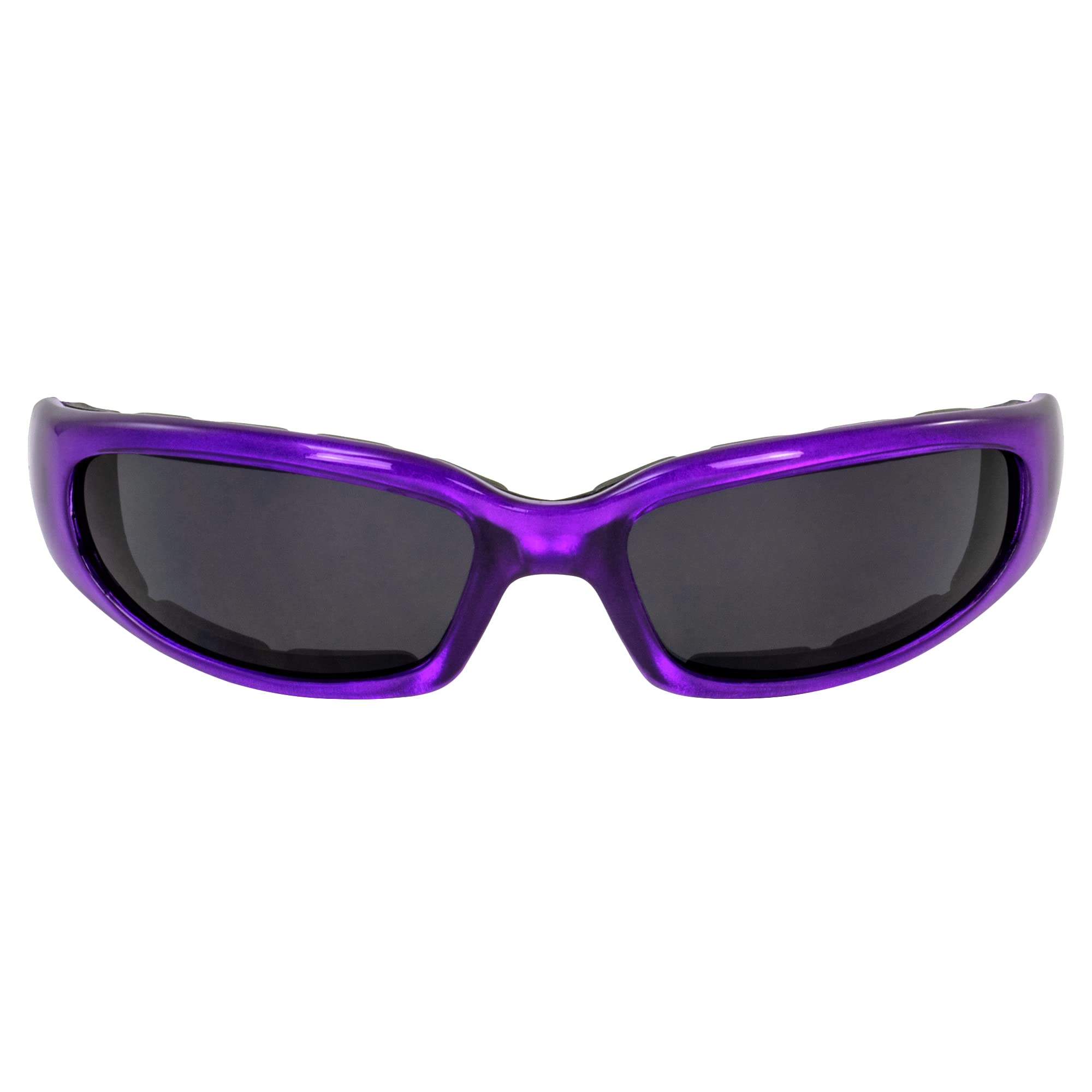 Global Vision Chicago Padded Motorcycle Sunglasses for Women Scratch-Resistant Purple Frame w/Super Dark Lens