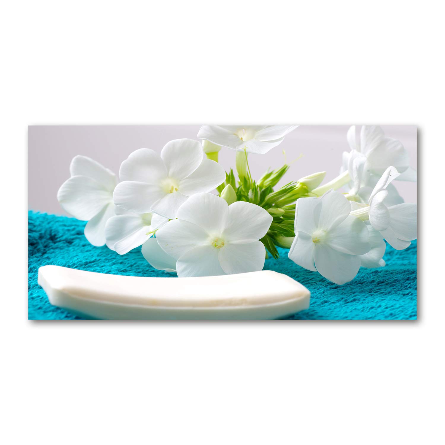 Image verre plastique déco mural Tulup fleurs blanches 120x60cm panoramique