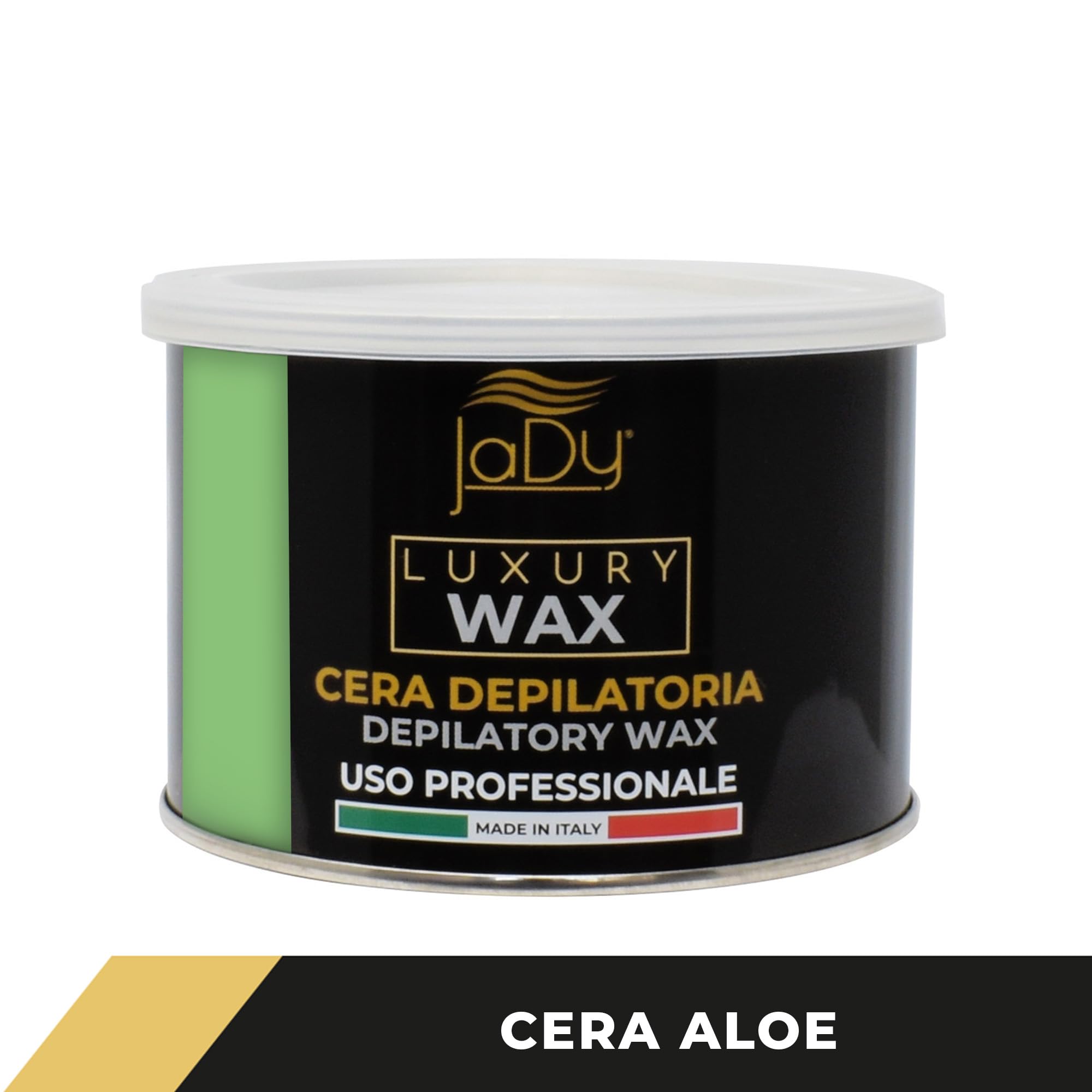 JaDy - Wosk do depilacji aloesu | do profesjonalnego zastosowania | Nadaje się do wszystkich rodzajów skóry | Wosk na gorąco 400 ml, zielony, luksusowy wosk (1)