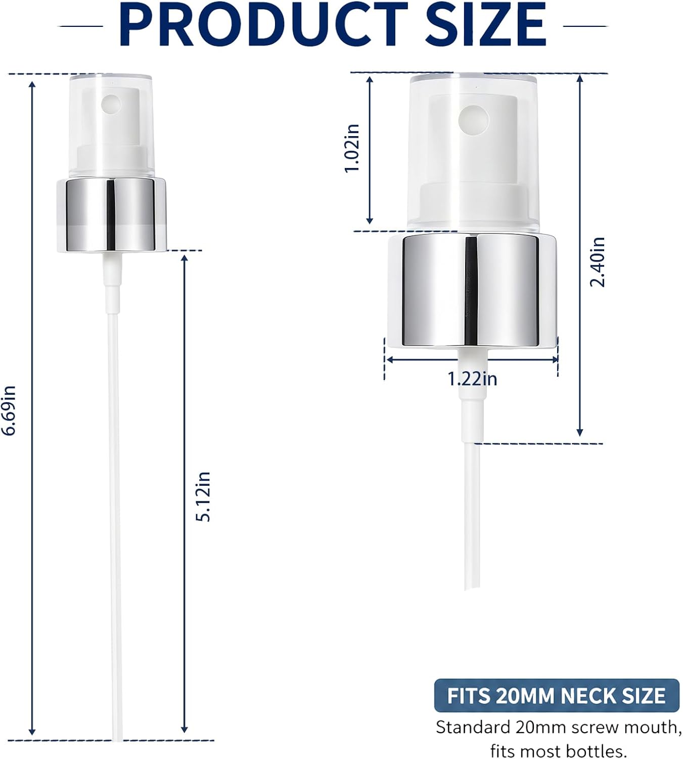 Spray cap for the ordinary glycolic acid Bright silver 2pcs Uniform spray image 2