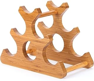 6 butelek stojak na wino, stojak na wino, stojak do przechowywania wina, uchwyt do wina w winach wina do kuchni (Color : Natural)