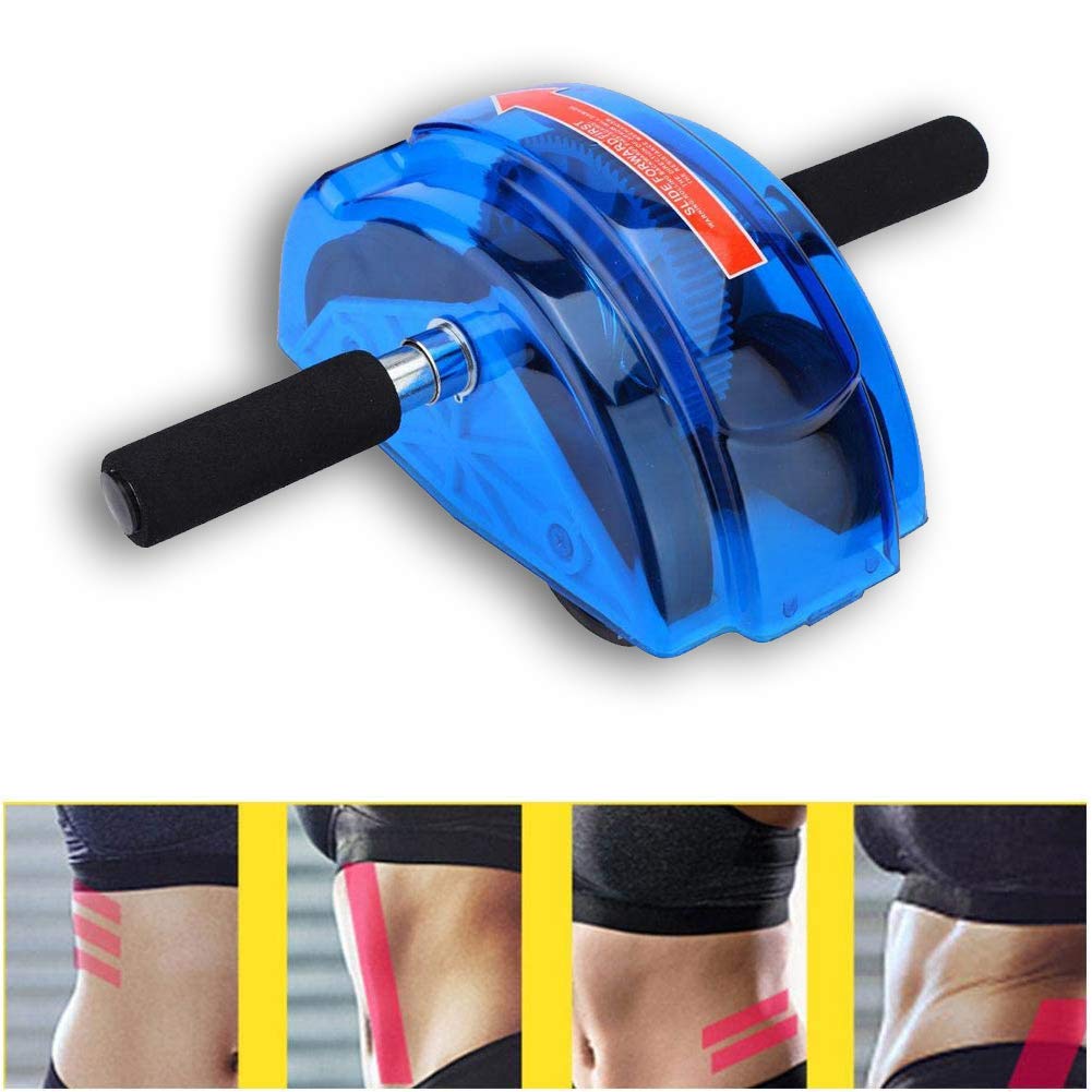 POEO AB Roller Wheel with Gear, Resilient Four Wheel Abdomen Wheel ABS Trainer Outdoor Indoor Workout Machine The Efficient Abdominal Muscle Trainer for Home
