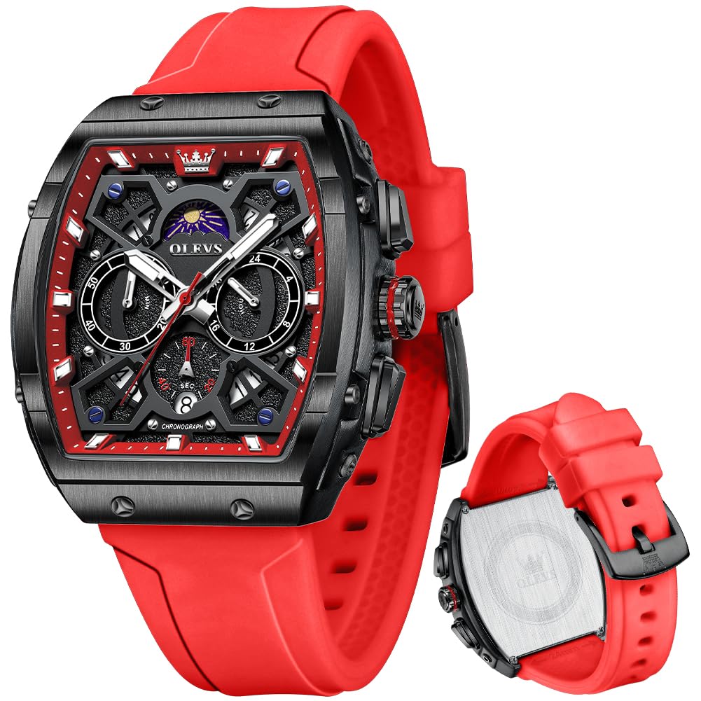 Mens Watches Stylish Chronograph Waterproof Luminous Silicon Strap Multifunction Watches for Men Business White Men Wrist Watch