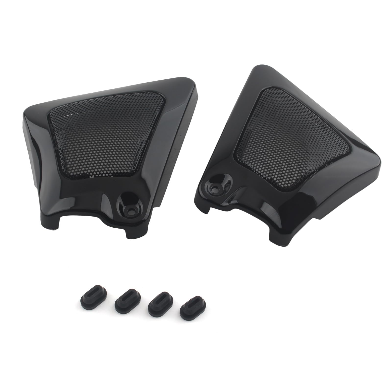 2 protectores de tapa lateral izquierda y derecha para marco de caja de aire negro para Harley V-Rod VRSCA VRSCB 2002-2006