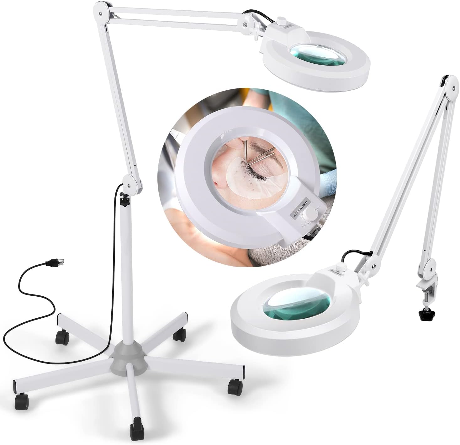 10X Magnifying Glass with Light and Stand, LANCOSC 2,200 Lumens Floor